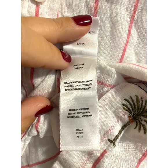 Rails Charli shirt Pink Palm Stripe Women's sz. S - Picture 11 of 12